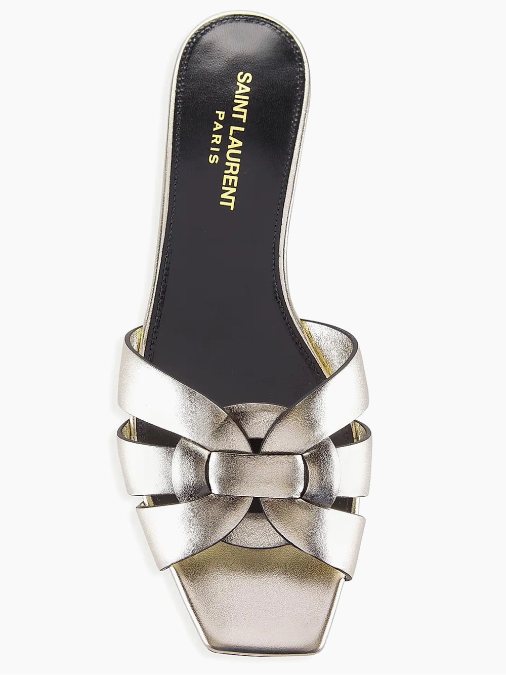 Saint Laurent Tribute slides in platino (Platinum) size 39.5